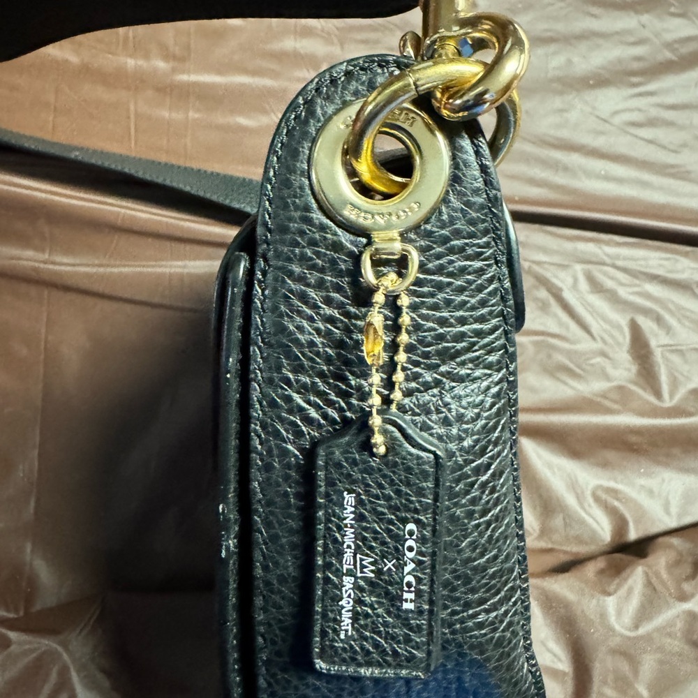 Coach X Jean Michel Basquiat Kleo Handbag 17 for Women Gold/Black - Picture 7 of 13